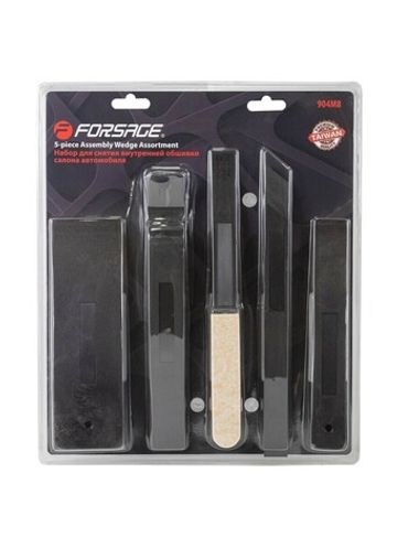 Набор инструментов для демонтажа внутренней обшивки салона автомобиля 5пр.(ДхШ: 250х20, 249х20, 231х29.5, 192х59, 190х28), в блистере Forsage F-904M8