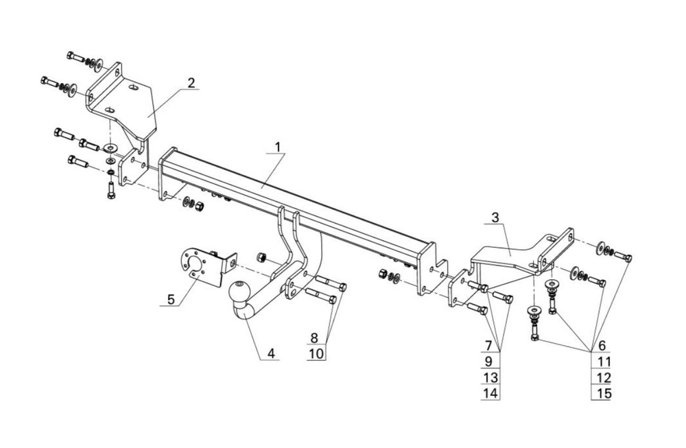 Фаркоп для Kia Sportage дорестайл 2016-2018 Тип шара: A. Нагрузки: 2000/100 кг, KI 32