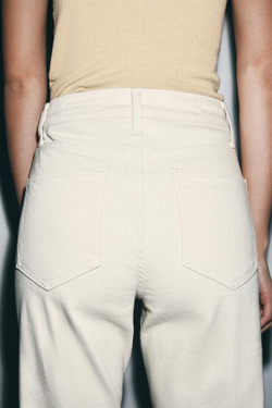 ZARA ДЖИНСЫ WIDE LEG С ВЫСОКОЙ ПОСАДКОЙ — ZW COLLECTION, ЭКРЮ