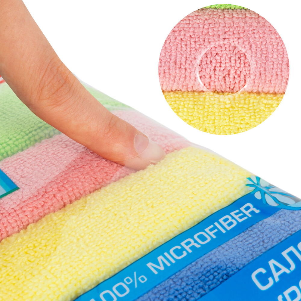 Салфетка из МИКРОФИБРЫ универсальная 40х40 см комплект 4 шт. MULTI PRO COLOUR 280 г/м2 LAIMA (2 штуки в упаковке)