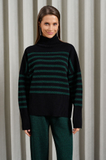 22895 Джемпер женский (черно-зеленый)