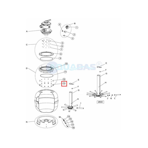Гайка M 6 крепежа горловины фильтра IML FS/FT/NILO/LISBOA (FS7012206000)