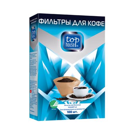 Фильтр для кофе неотбеленные Top House, 100 шт