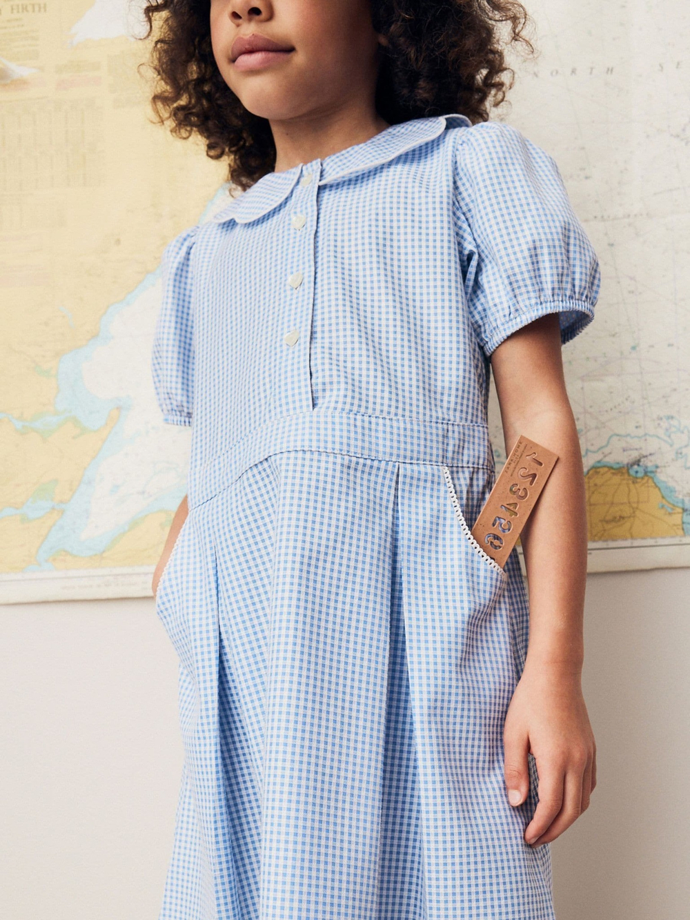 Платье школьное для девочки Next Q77-072, Белый, Голубой