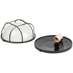 Светильник ЭРА НБП 03-100-002 Акватермо алюминий/стекло решетка IP54 E27 max 100Вт D240 круг черный