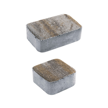 Тротуарная плитка КЛАССИКО - Листопад гладкий Песчаник, комплект из 2 видов плит