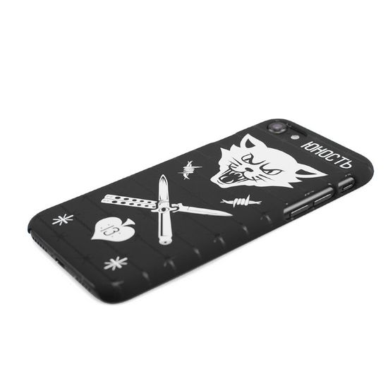 Чехол ЮНОСТЬ Кот Soft Touch Чёрный 7+