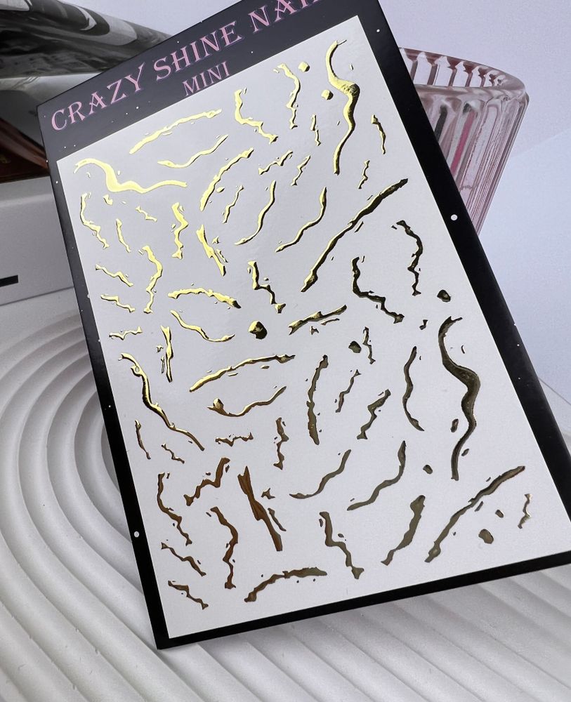 Слайдер-дизайн Crazy Shine Nails mini foil: GOLD WAVE