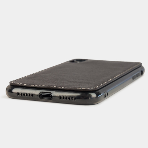 Чехол-накладка для iPhone XR из натуральной кожи теленка, темно-коричневого цвета