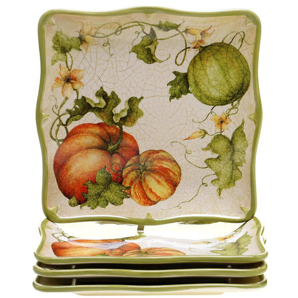 Тарелка обеденная квадратная Certified Int. Тыквы 27см