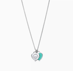 Подвеска из серебра 925 , 2 сердца, Tiffany, Тиффани, бирюзовое💠