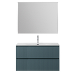 Тумба с раковиной подвесная BelBagno UNO-MINI-900-2C-SO-AO Голубой матовый, раковина белая BB-8099-3-90