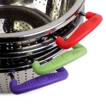 Дуршлаг 26 см. из нержавеющей стали Kamille KM 4359 с двумя силиконовыми ручками