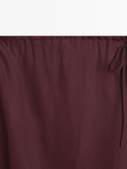 Massimo Dutti Юбка-парео миди, бордовый