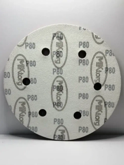 Шлифовальный круг D 225 мм на липучке 10 шт Р 80 6 отверстий