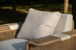 "Мальдивы" лаунж-зона из искусственного ротанга, цвет соломенный