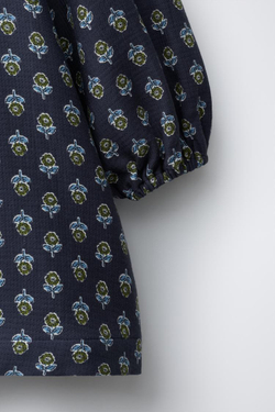 ZARA ПЛАТЬЕ С ЦВЕТОЧНЫМ ПРИНТОМ, СИНИЙ