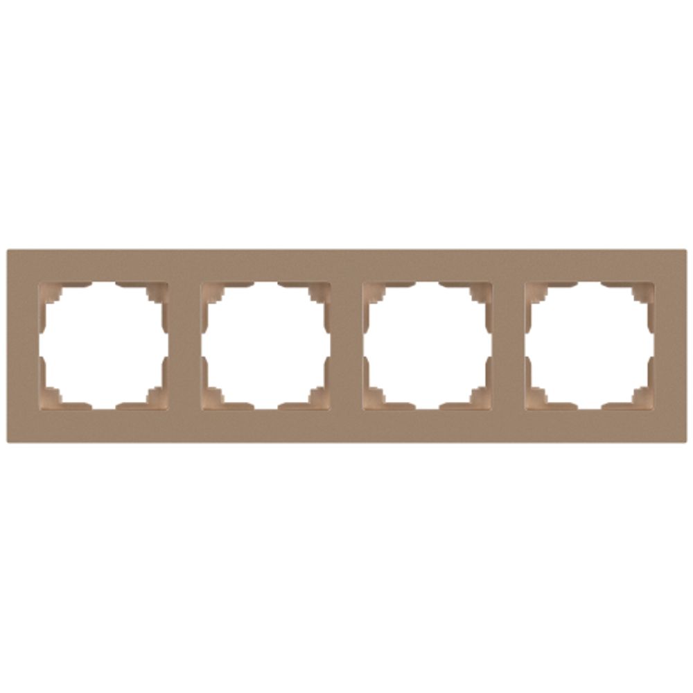 Рамка для розеток и выключателей Intro Accent 6-504-04 на 4 поста, СУ, шампань