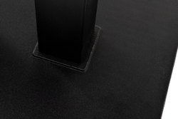 "Каффе" обеденный стол из HPL 140х70см, цвет "серый гранит", подстолье двойное черное