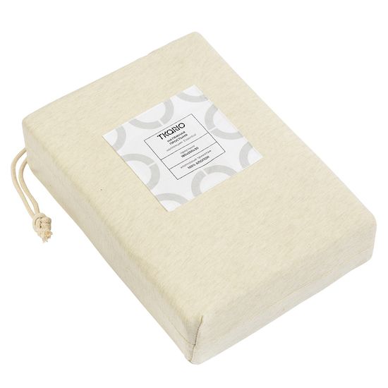 Простыня на резинке из хлопкового трикотажа серо-бежевого цвета из коллекции essential, 180х200х30 см