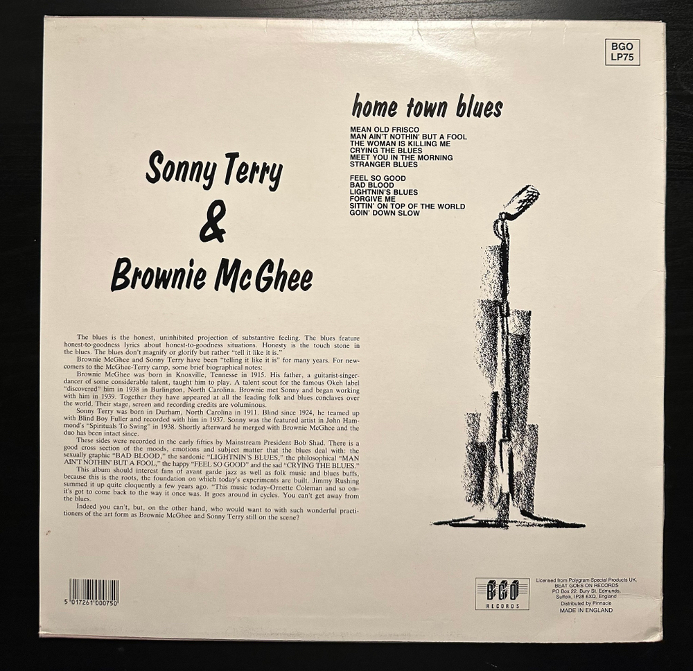 Sonny Terry & Brownie McGhee- Home Town Blues (Англия 1986г.)