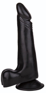 Чёрный фаллоимитатор с вытянутой головкой - 17,8 см. (Цвет: черный)