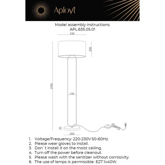 Торшер APL.635.05.01