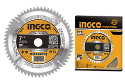 INGCO Диск пильный TCT 185мм/60T/20мм/ред.кольцо на 16мм/INDUSTRIAL TSB118513