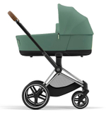 Коляска 3 в 1 Cybex Priam IV Chrome Brown complete и автокресло Aton S2 i-Size Moon Black Leaf Green