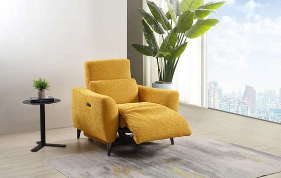 Кресло-реклайнер с электроприводом Jasper, желтое