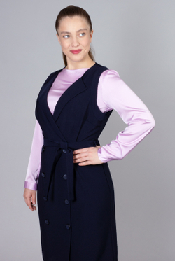 Офисный сарафан 2654ЛЕ, Тёмно тёмно син #70ТТСи082654ЛЕ