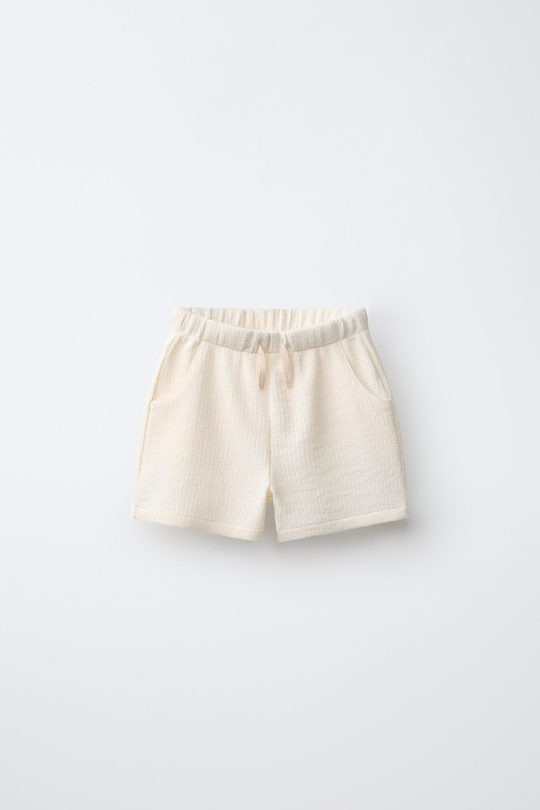 ZARA КОМФОРТНЫЕ ШОРТЫ, ЭКРЮ