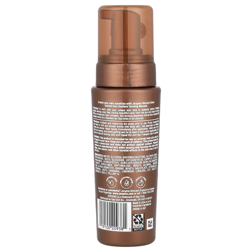 Jergens, Мусс для автозагара Natural Glow, Instant Sun, оттенок Deep Bronze, 177 мл