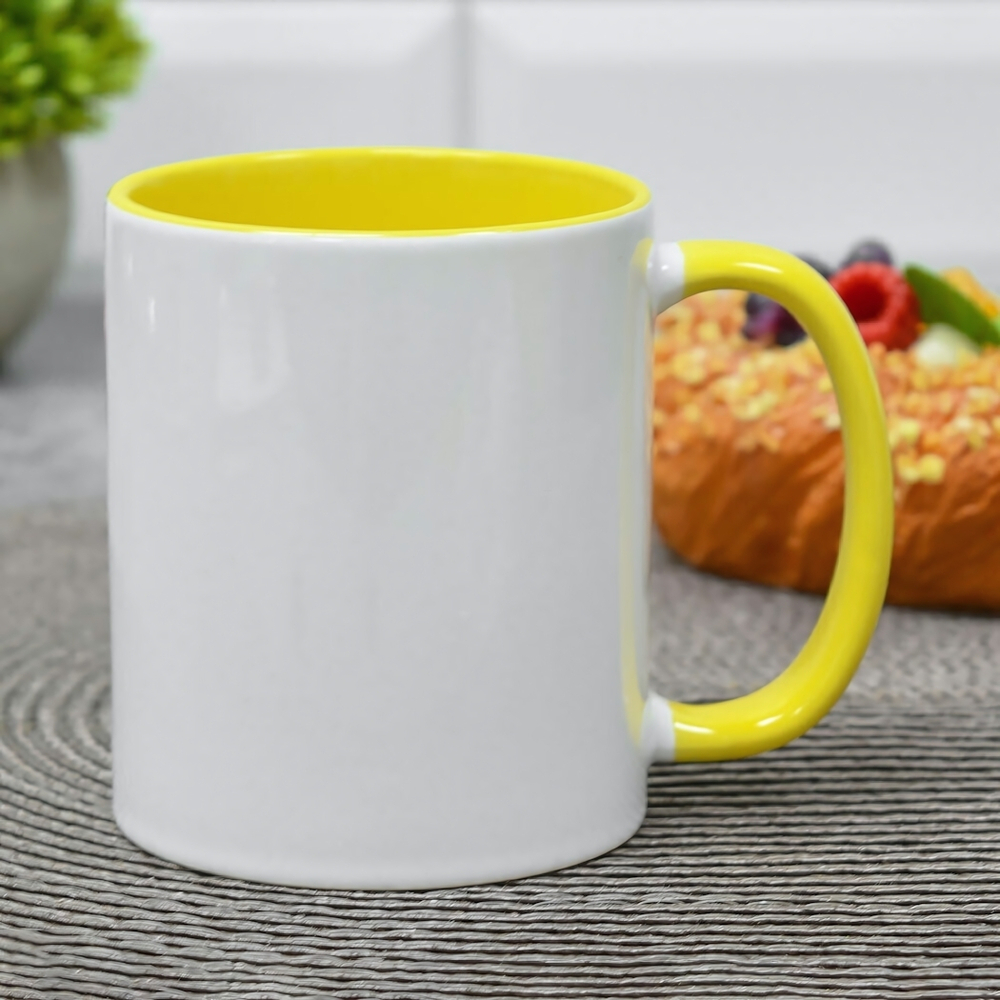 Кружка 330мл желтая сублимация, 8643