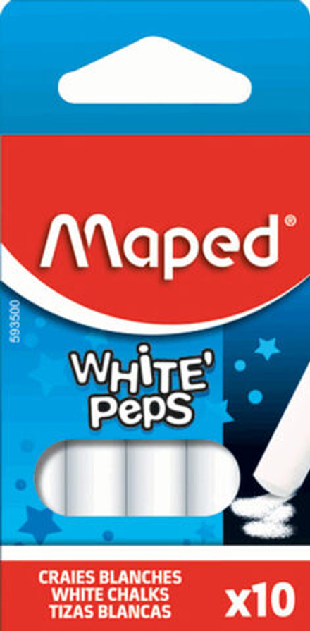 Мел белый (10шт.) КРУГЛЫЙ "без грязи"