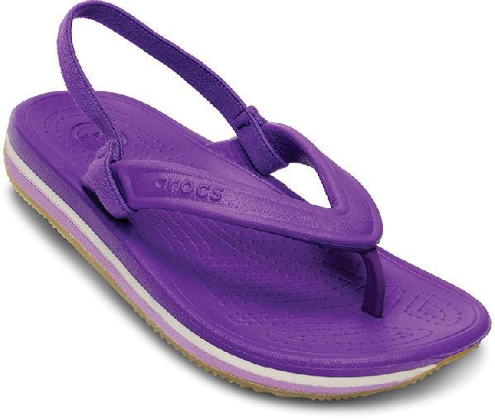 Шлепанцы Детские Crocs Retro Slingback Flat Neon Purple / Iris