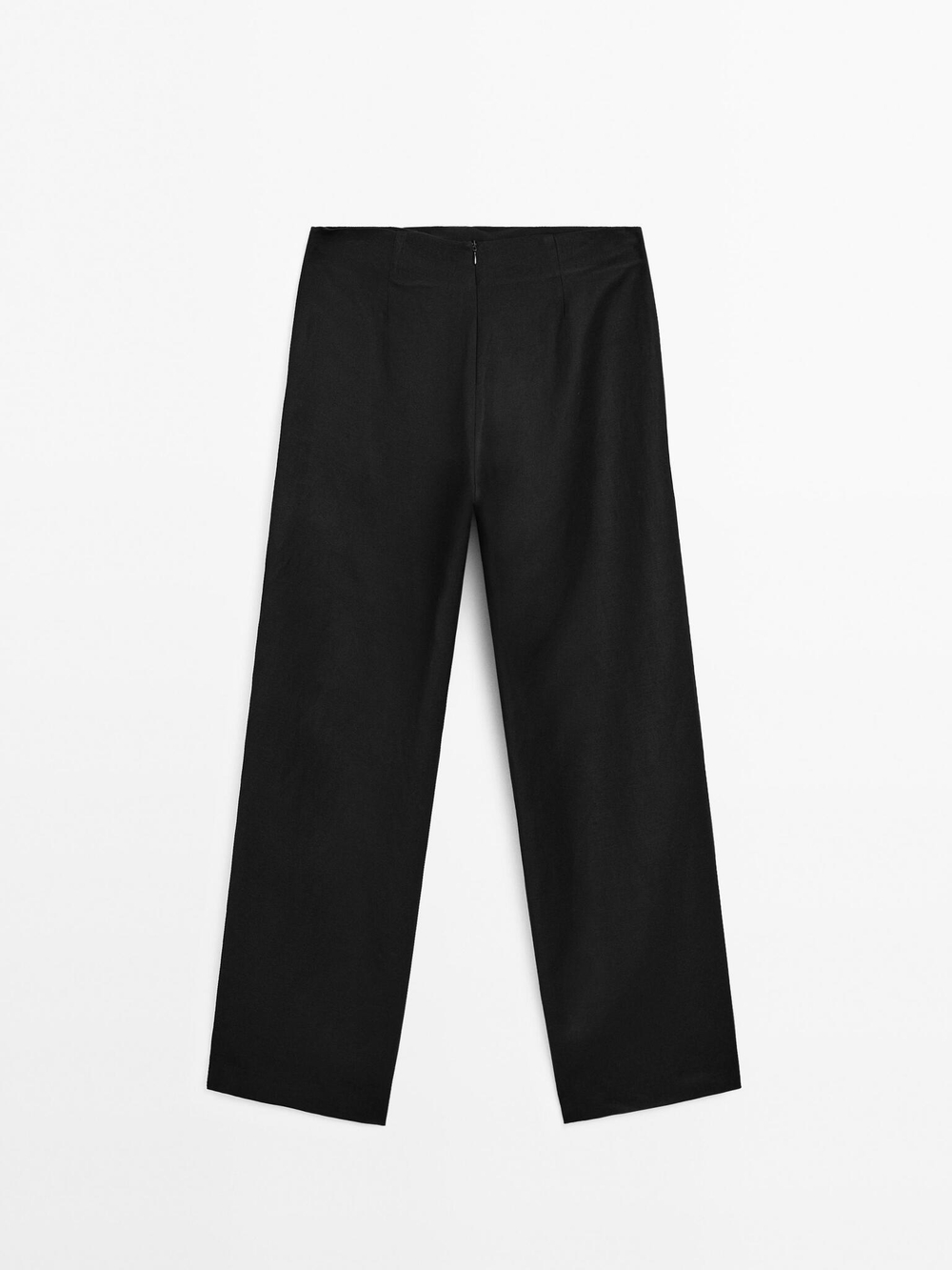 Massimo Dutti Брюки прямого кроя с поясом, черный