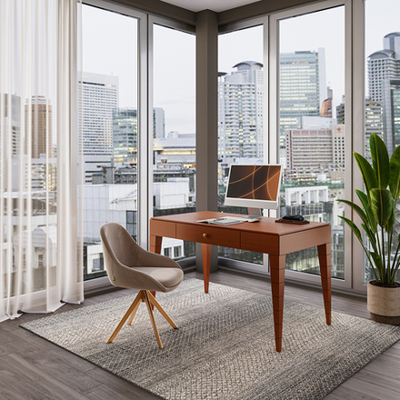 ЛОРЕНЦО Стол письменный бестумбовый малый (со стеклом)