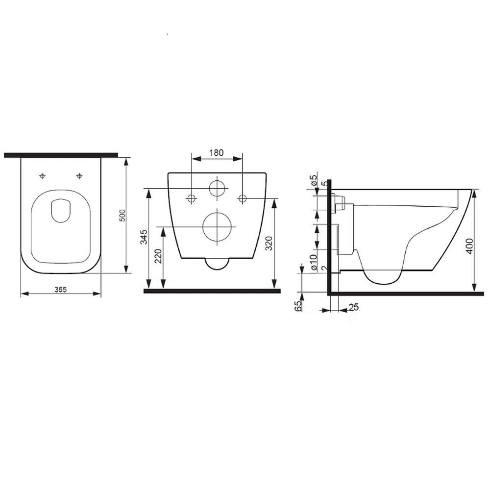 Унитаз AM.PM Spirit V2.0 Square FlashClean C701701SC подвесной с сиденьем микролифт