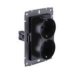 Розетка штепсельная SCHUKO двойная 16A/250 В, черный матовый Kollinger REA-032BM для Aspekt, Eleganz, Reflex