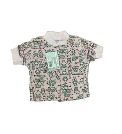 Кофточка короткий рукав из кулирки (100% хлопок) на кнопке швы наружу на рост 56 см