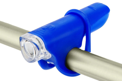 Фонарь JY-267-G передний на руль, 1 суперяркий светодиод, пластик, синий