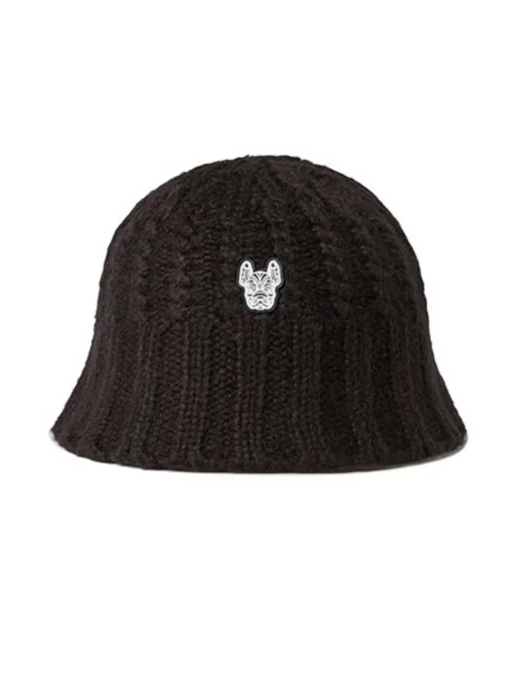 Вязанная шапка-ведро с силиконовым ладок