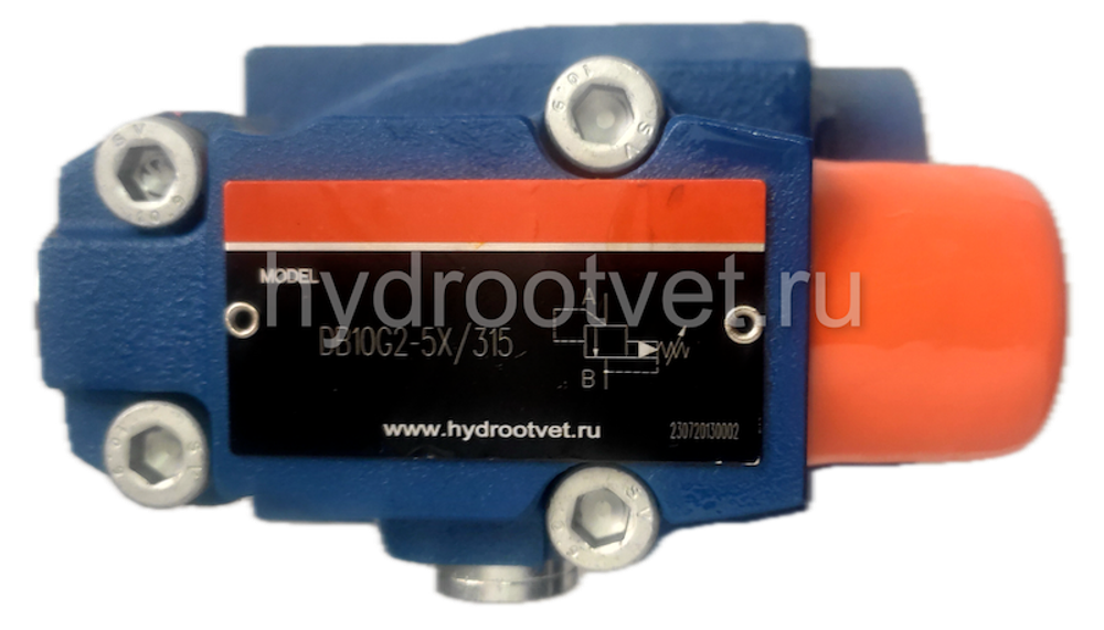 DB10G2-5X/100 - Предохранительный клапан Ду10 с давлением настройки до 100 бар, управление - X и Y - внутренние