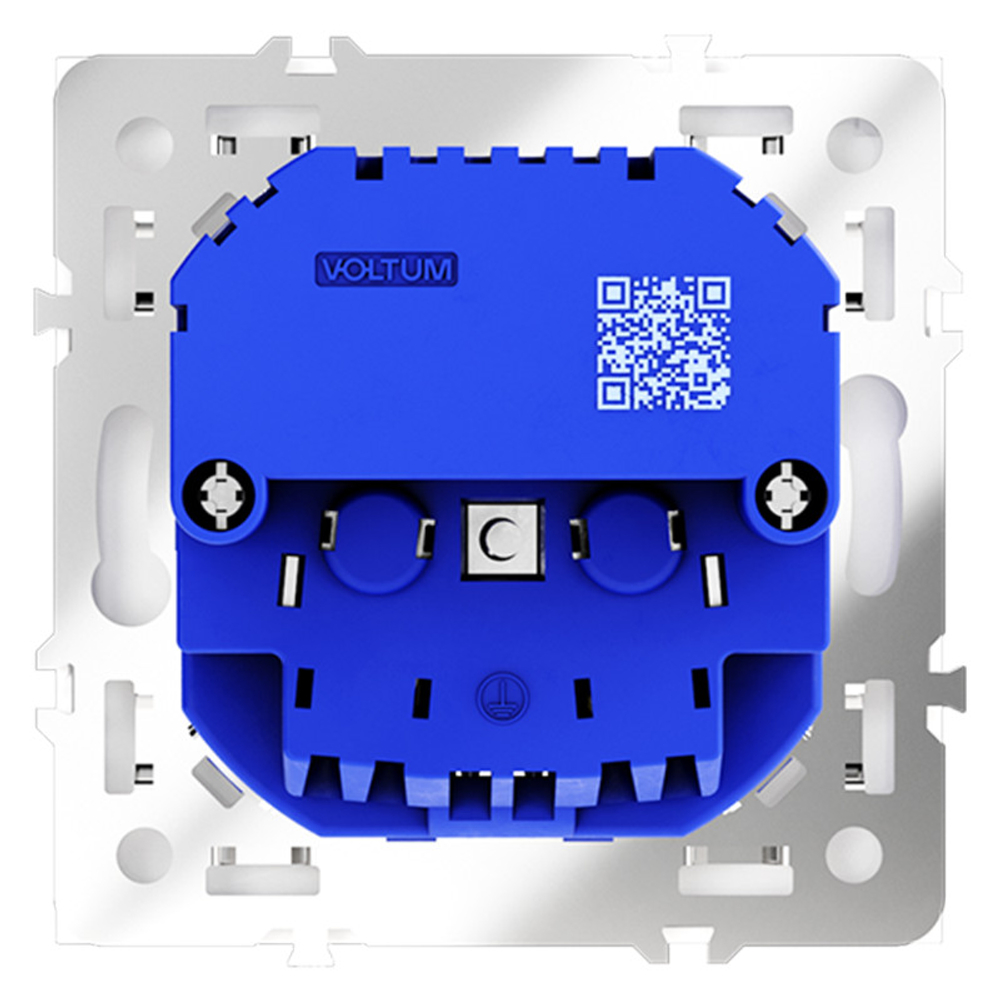 Розетка встраиваемая VOLTUM S70 с заземлением и защитными шторками, 16А, с USB, A+С, (белый матовый)