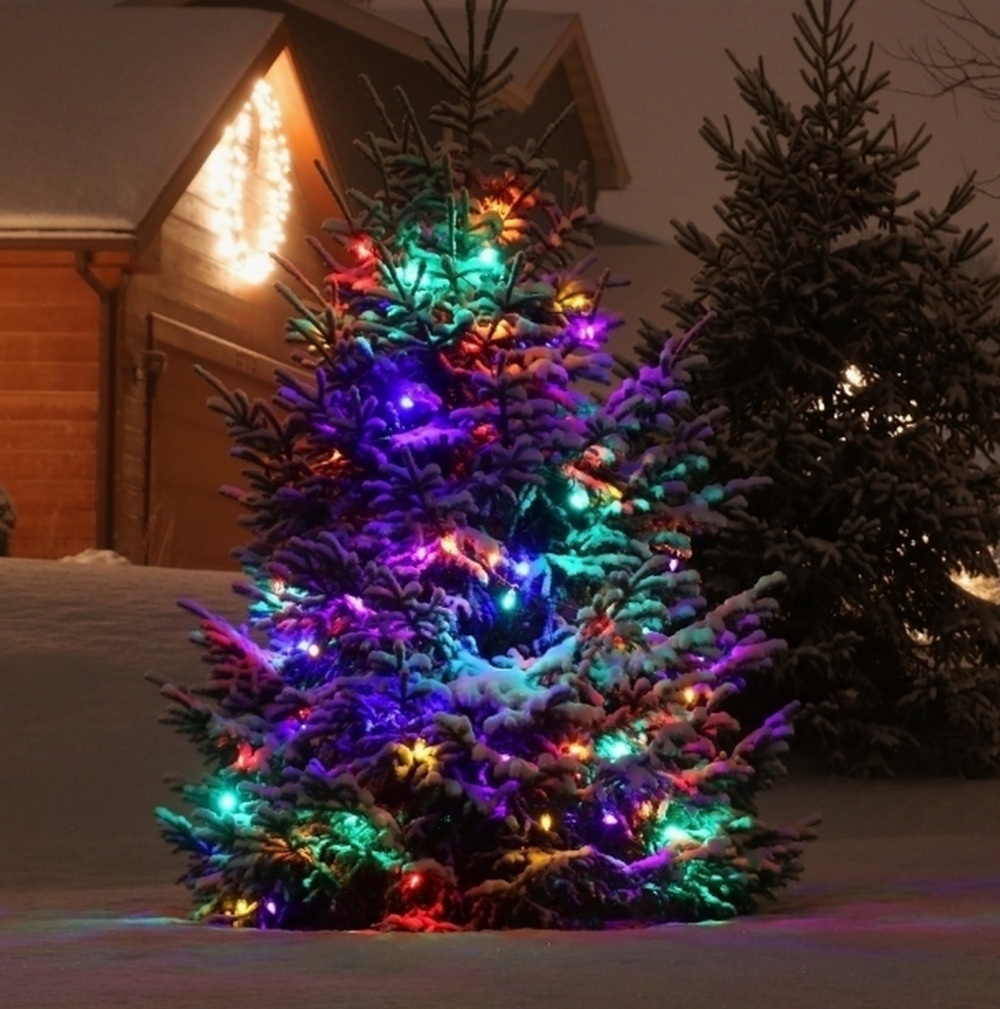 Гирлянда нить LED 200L (10м) Цветная прозр. шнур RoHs200L