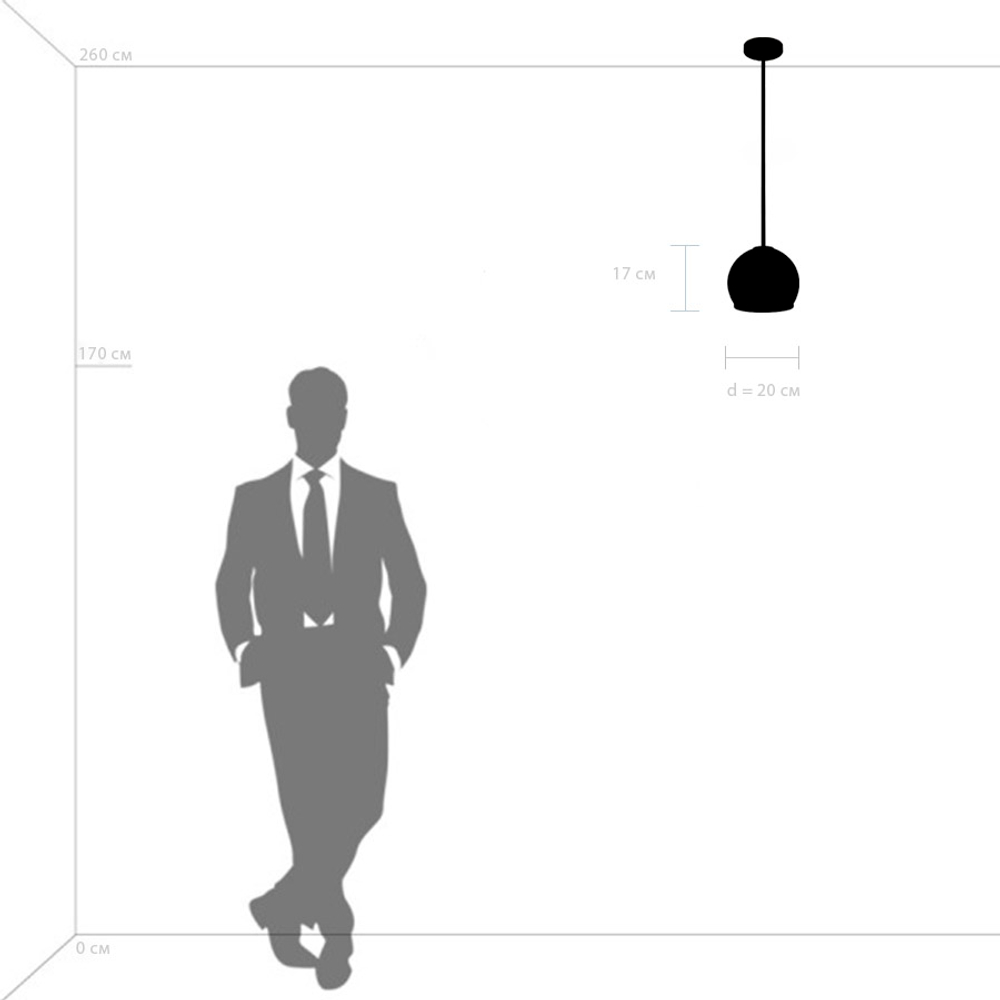 729011 Люстра SFERICO 1х40W E27 ЛАТУНЬ/ПРОЗРАЧНЫЙ