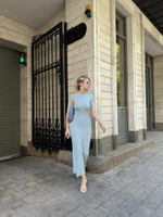 Платье PETRA с коротким рукавом, серо-голубой