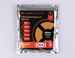 Ambrella Светодиодная лента Ambrella Light GS2001 5050 60Led /14.4W m/ 12V IP20 3000K 5m LED Strip 12V GS2001