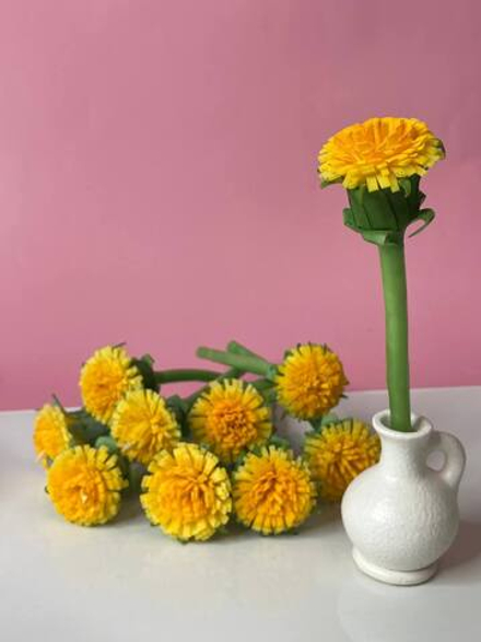 Свечи Одуванчики из пчелиного воска, 5 шт.